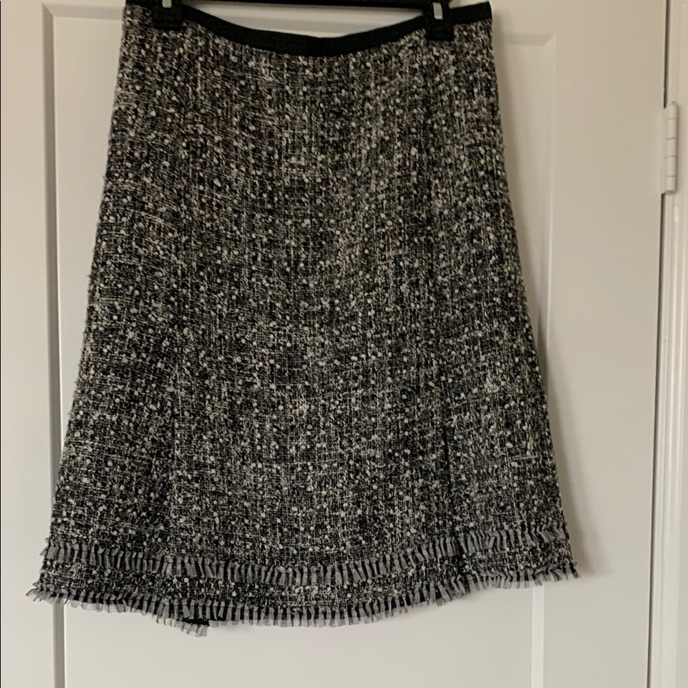 Cynthia Steffe Black and White A-Line Skirt Knee-Length